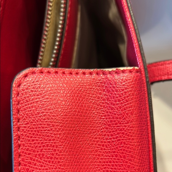 Guess Red Tote Bag with Silver Emblem - Picture 6 of 15